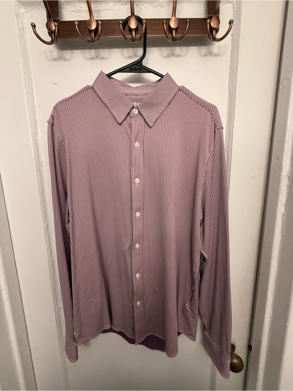 RHONE Commuter Shirt | Slim Fit | Large | Red Multi Stripe